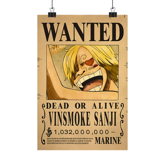 One Piece Vinsmoke Sanji Wanted Poster - Premium Matte Art Print