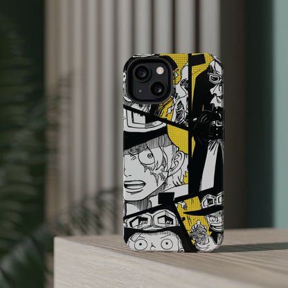 Sabo Yellow Manga Magnetic iPhone Case – Revolutionary Flame Design