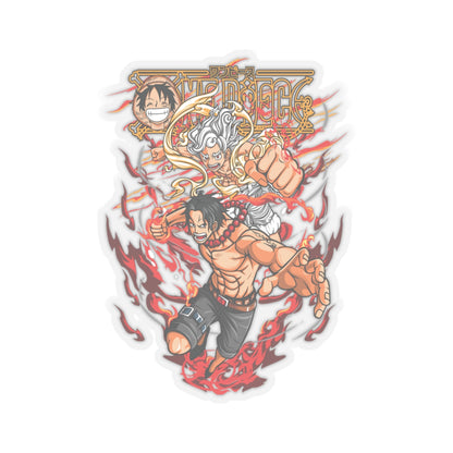 Ace and Luffy One Piece Kiss-Cut Sticker - Fire Fist Action