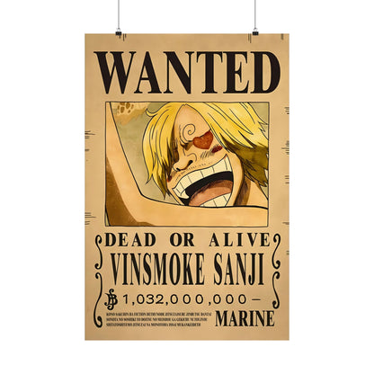 One Piece Vinsmoke Sanji Wanted Poster - Premium Matte Art Print