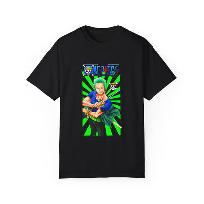 Garment-Dyed Roronoa Zoro T-Shirt – One Piece Three-Sword Style Power