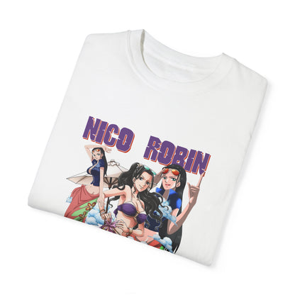 Garment-Dyed Nico Robin T-Shirt – One Piece Archaeologist Elegance