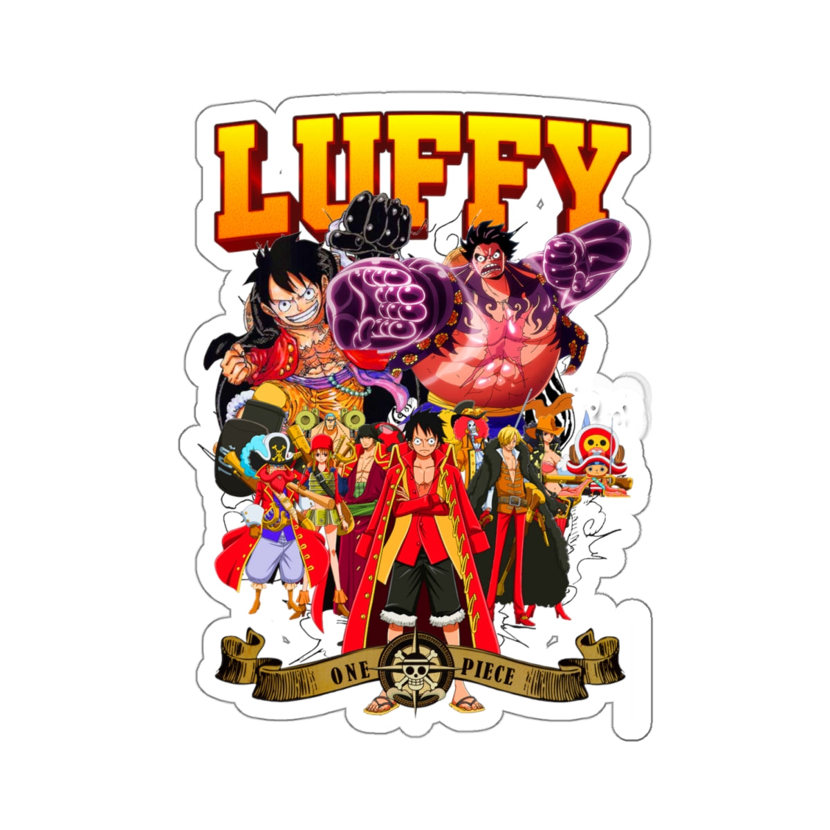 Epic Luffy and Crew Dynamic Sticker