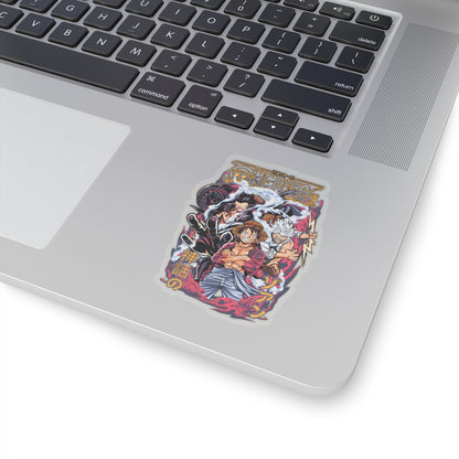 Luffy One Piece Kiss-Cut Sticker – Base Form, Gear 4, and Gear 5 Evolution