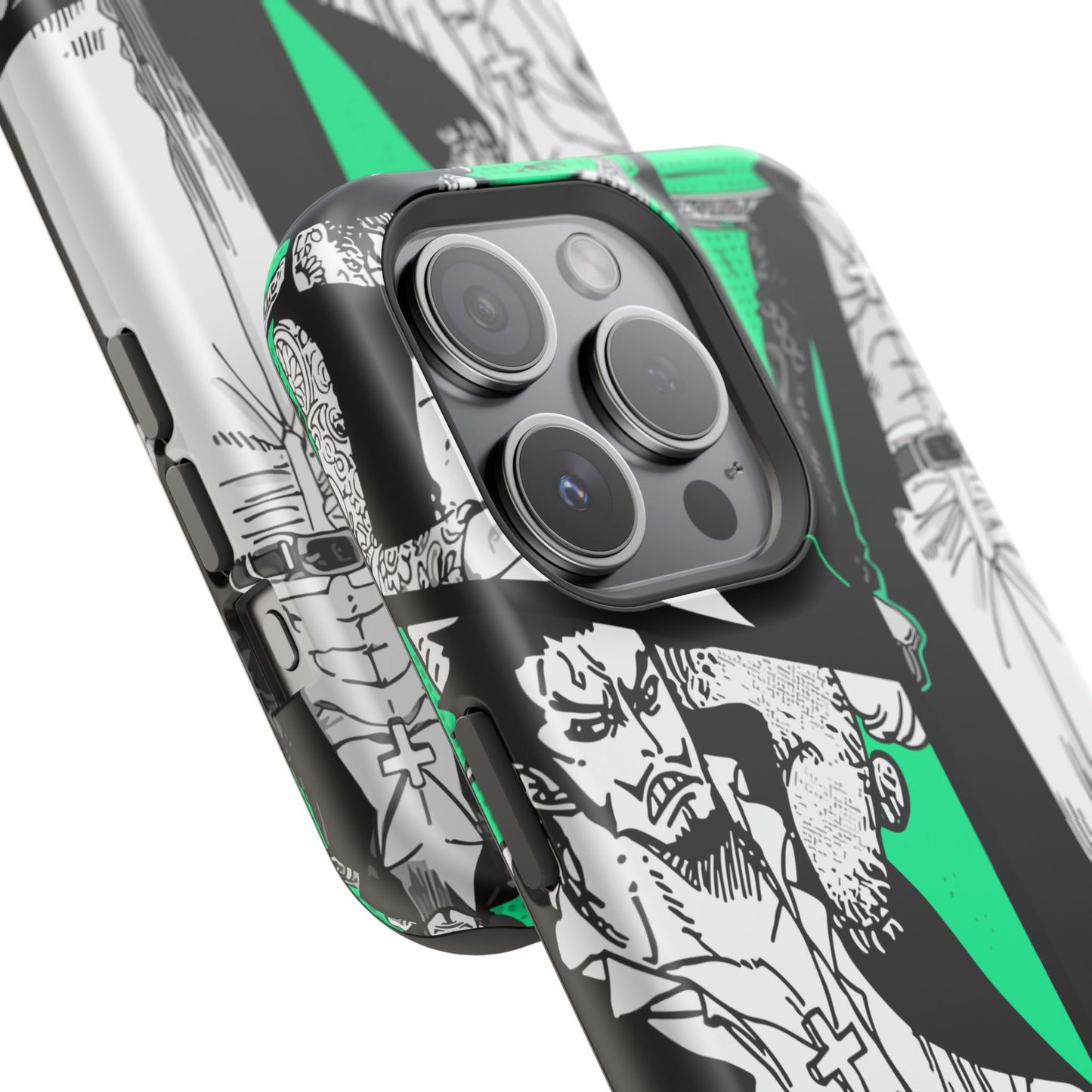 Dracule Mihawk Green Manga Tough Magnetic iPhone Case – Master Swordsman Design