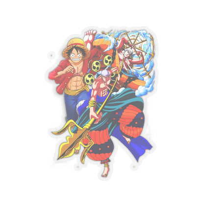 Luffy and Enel Vinyl Sticker – One Piece Showdown