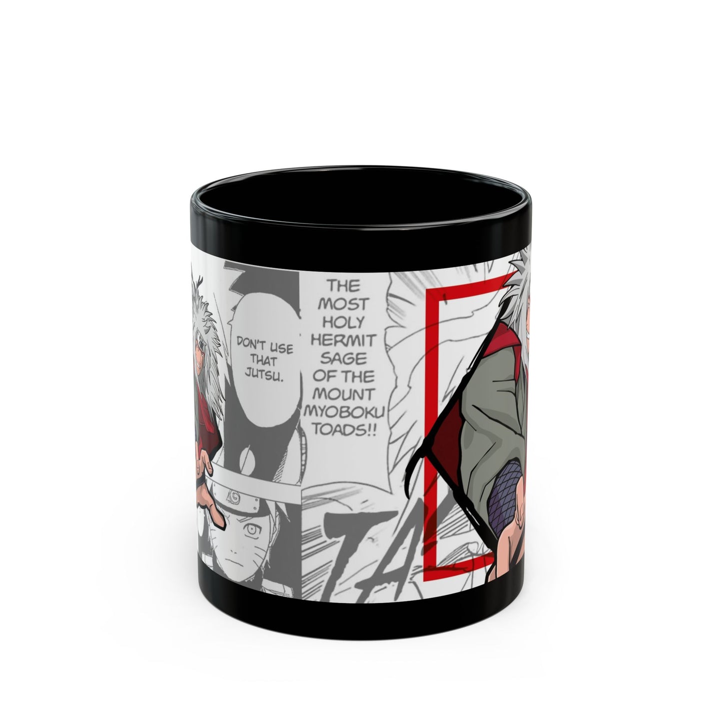 Ero-Sennin Jiraiya Black Ceramic Mug - Naruto Inspired Gift