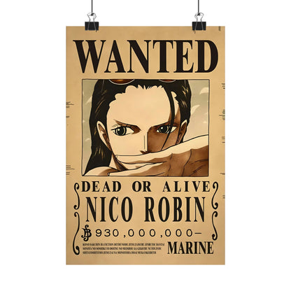 One Piece Nico Robin Wanted Poster - Premium Matte Art Print