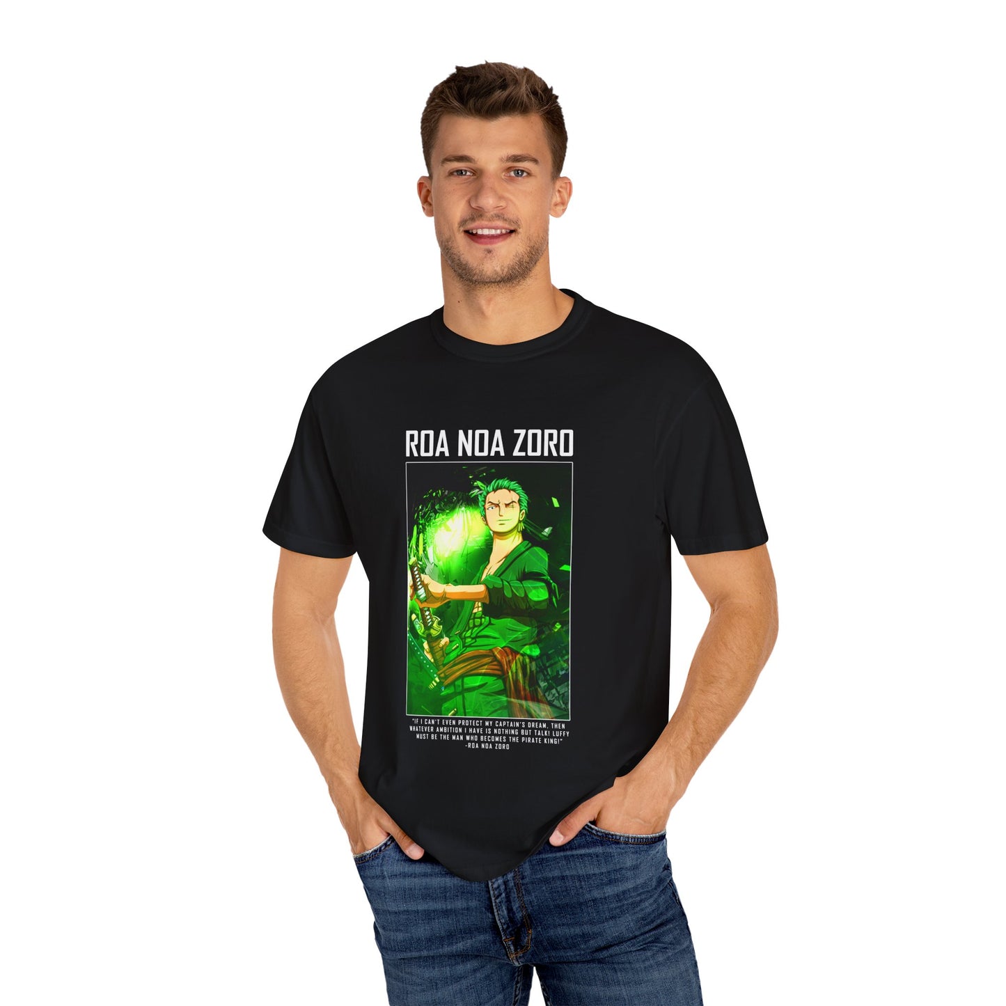 Garment-Dyed Roronoa Zoro T-Shirt – One Piece Swordsman Design