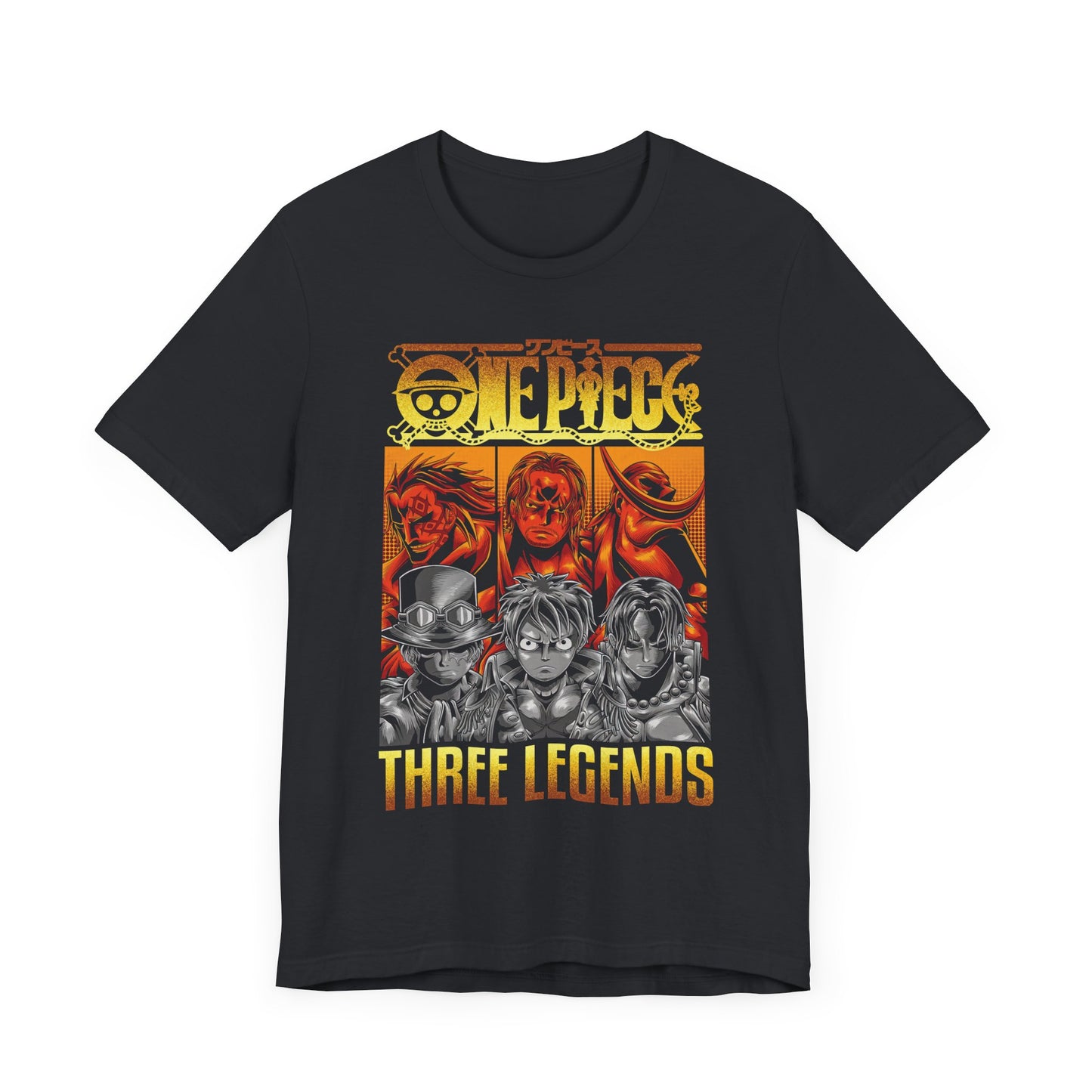 One Piece Three Legends Tee – Luffy, Ace & Sabo Graphic T-Shirt