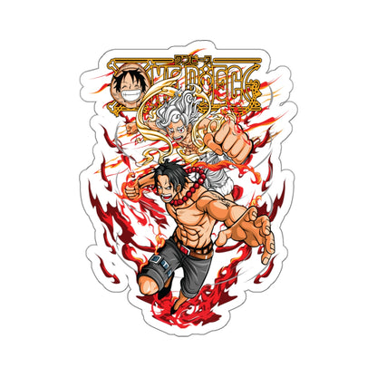 Ace and Luffy One Piece Kiss-Cut Sticker - Fire Fist Action