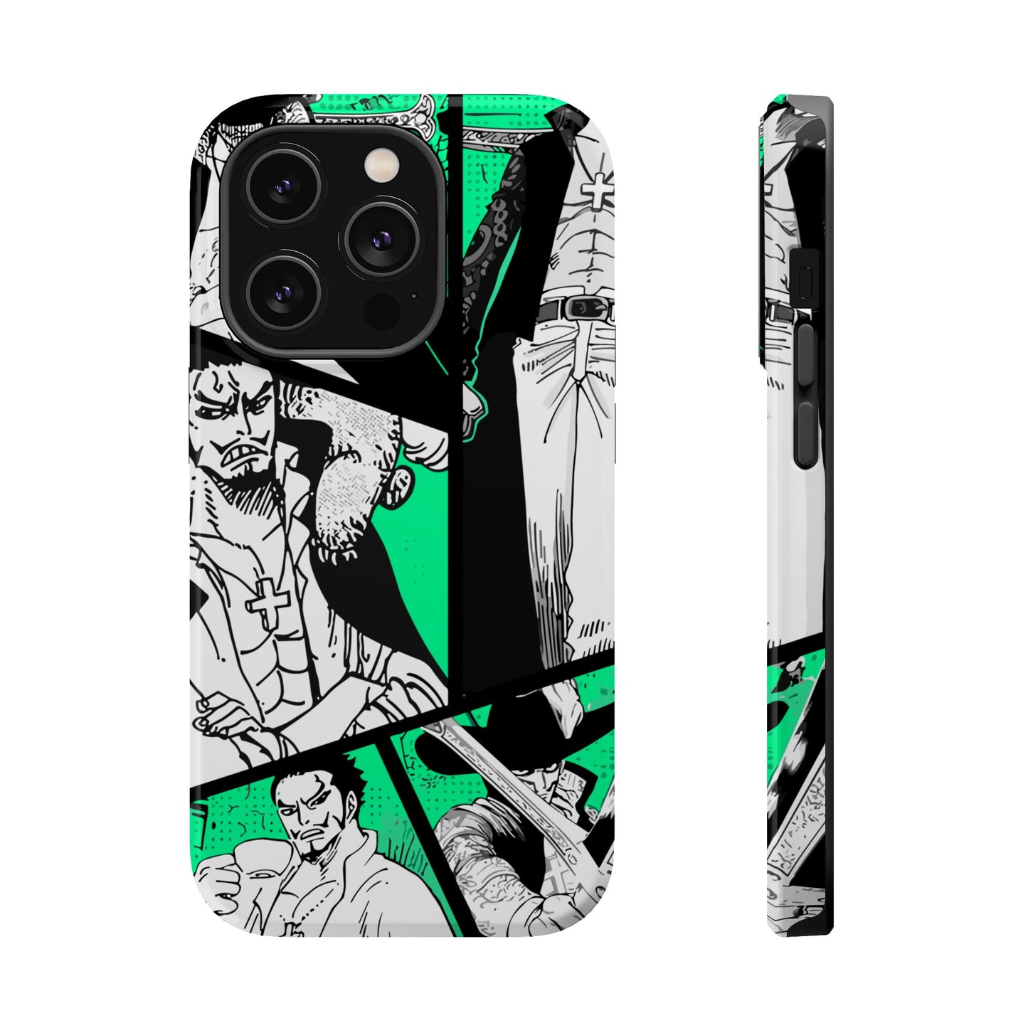 Dracule Mihawk Green Manga Tough Magnetic iPhone Case – Master Swordsman Design