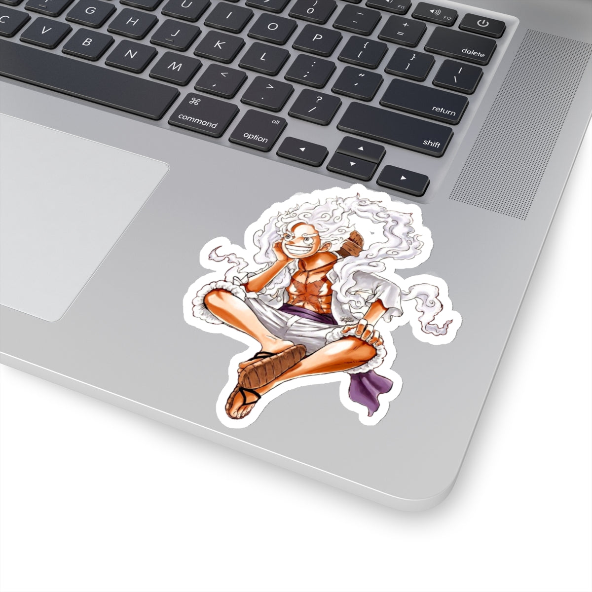 Monkey D. Luffy Gear 5 Mode Kiss-Cut Sticker – Iconic Sitting Pose