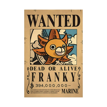 One Piece Franky Wanted Poster - Premium Matte Art Print