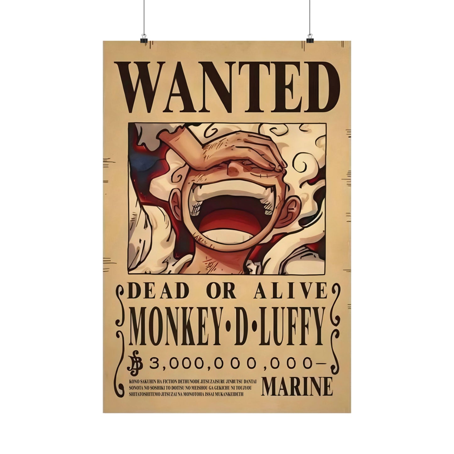 One Piece Monkey D. Luffy Wanted Poster - Premium Matte Art Print