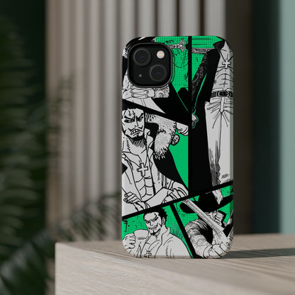 Dracule Mihawk Green Manga Tough Magnetic iPhone Case – Master Swordsman Design