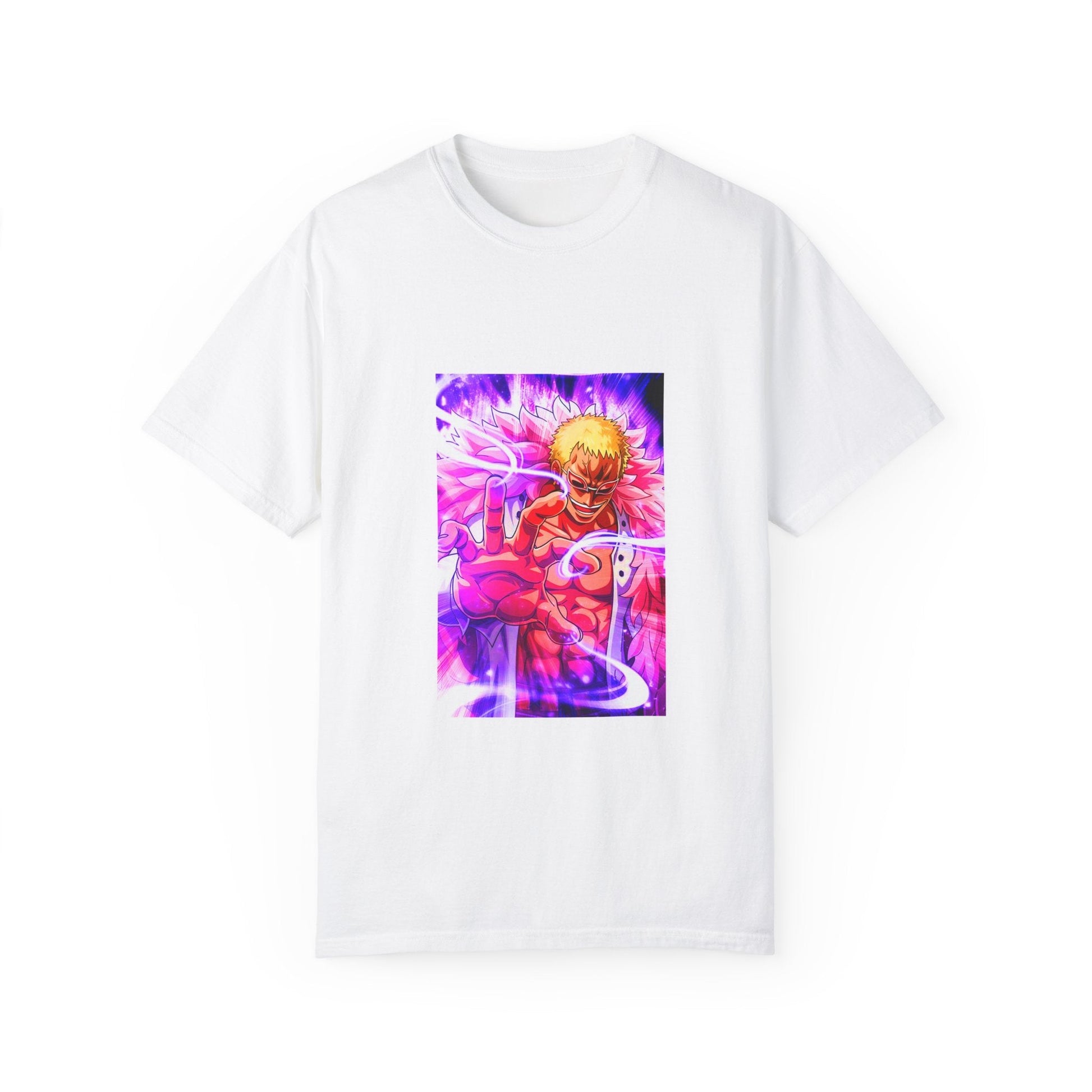 Garment - Dyed Donquixote Doflamingo T-Shirt – One Piece Heavenly Demon Power - AnimeKraf.com