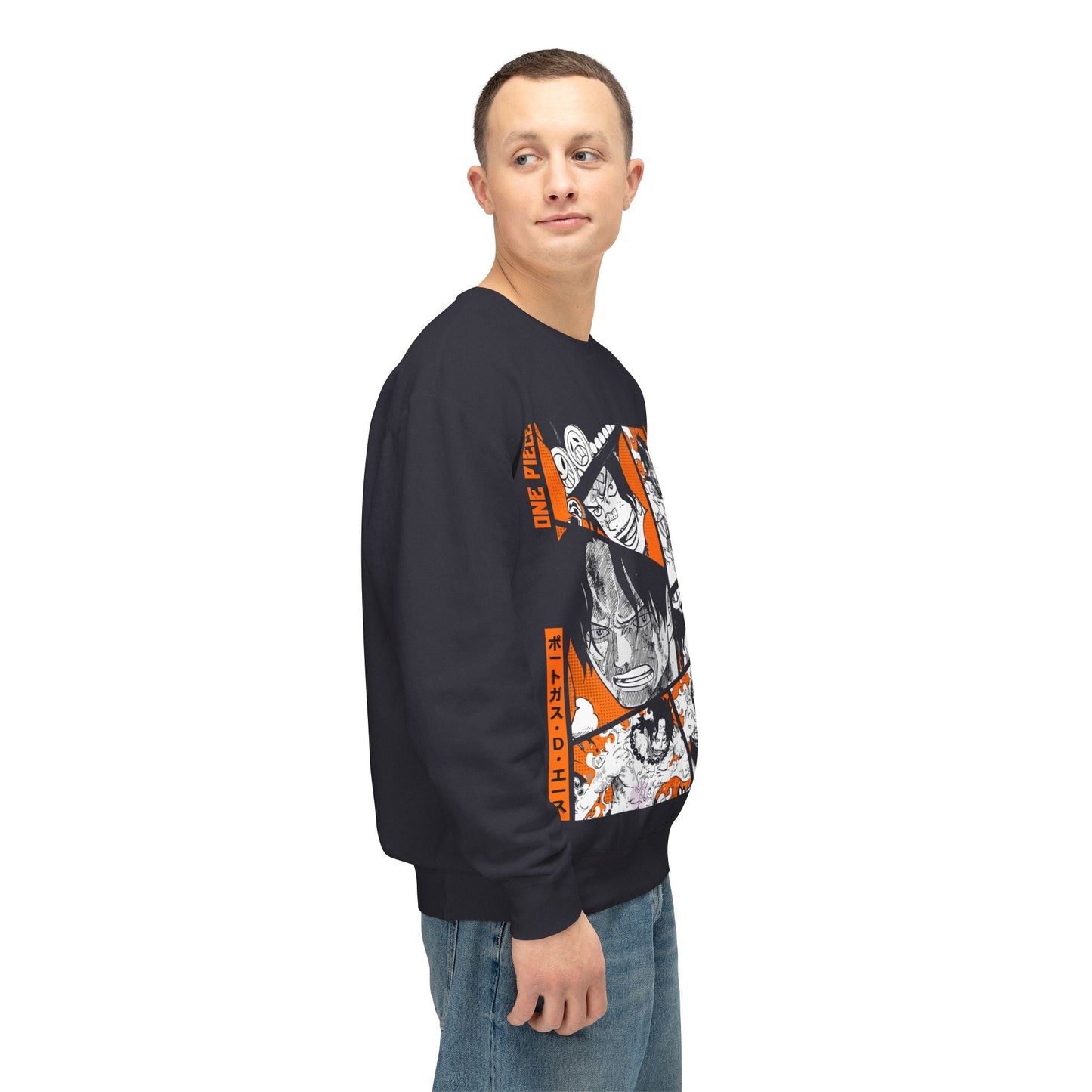Portgas D. Ace Unisex Lightweight Crewneck Sweatshirt - AnimeKraf.com
