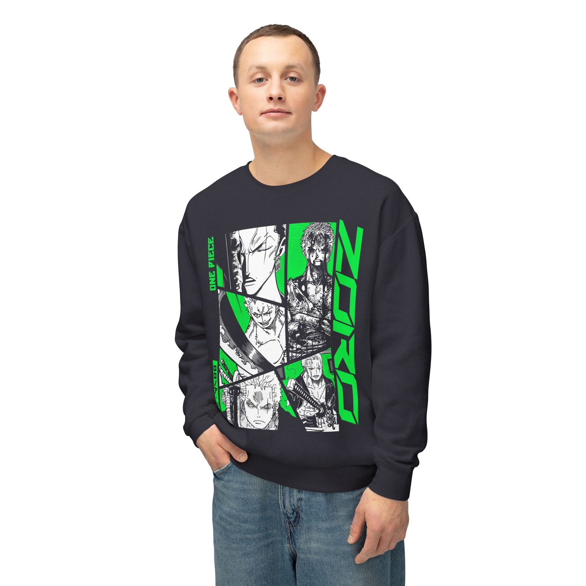 Zoro Crewneck Sweatshirt - One Piece’s Swordsman of Three Styles - AnimeKraf.com