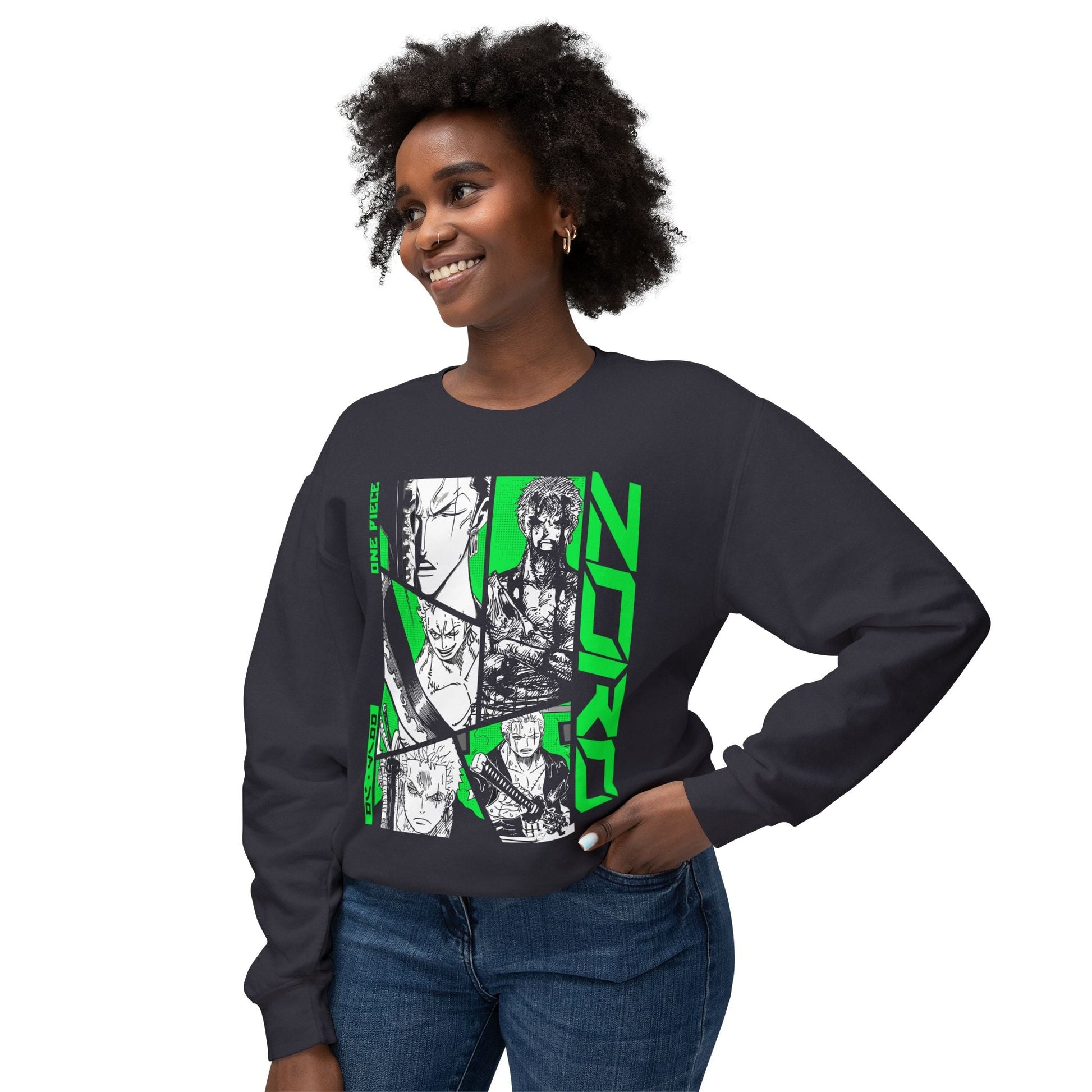 Zoro Crewneck Sweatshirt - One Piece’s Swordsman of Three Styles - AnimeKraf.com
